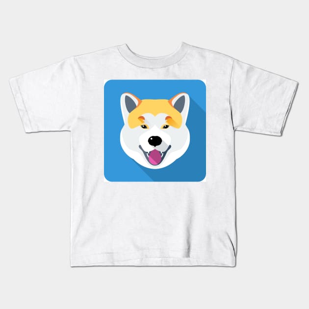 Akita Inu Japanese breed Kids T-Shirt by kavalenkava